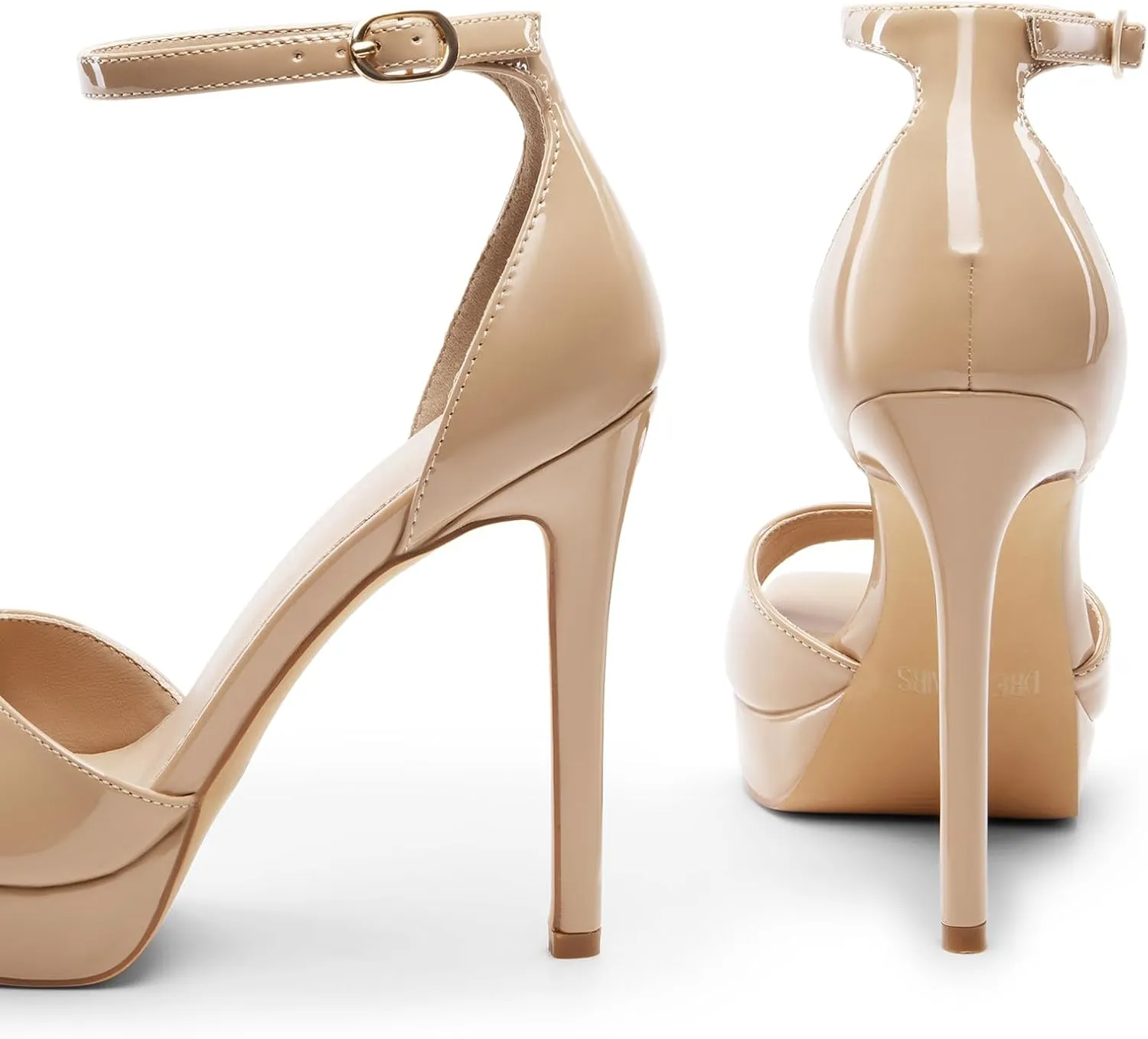 DREAM PAIRS Women's Stiletto High Heels Platform Ankle Strap Square Open Toe Dress Sexy Sandals