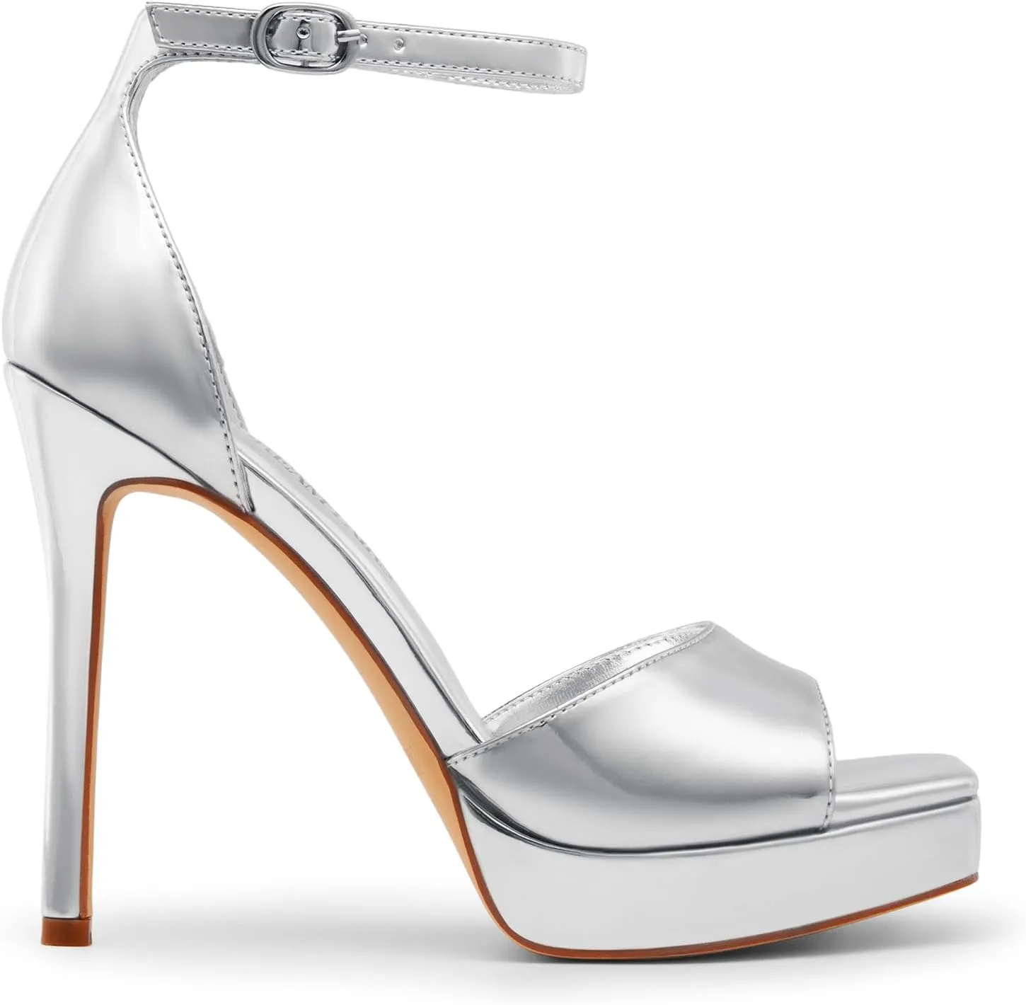 DREAM PAIRS Women's Stiletto High Heels Platform Ankle Strap Square Open Toe Dress Sexy Sandals