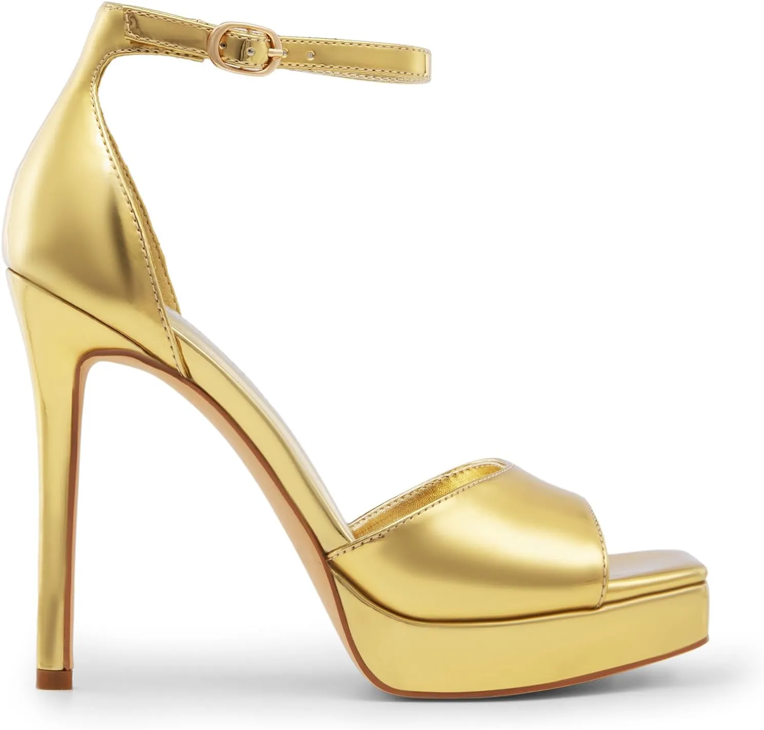 DREAM PAIRS Women's Stiletto High Heels Platform Ankle Strap Square Open Toe Dress Sexy Sandals