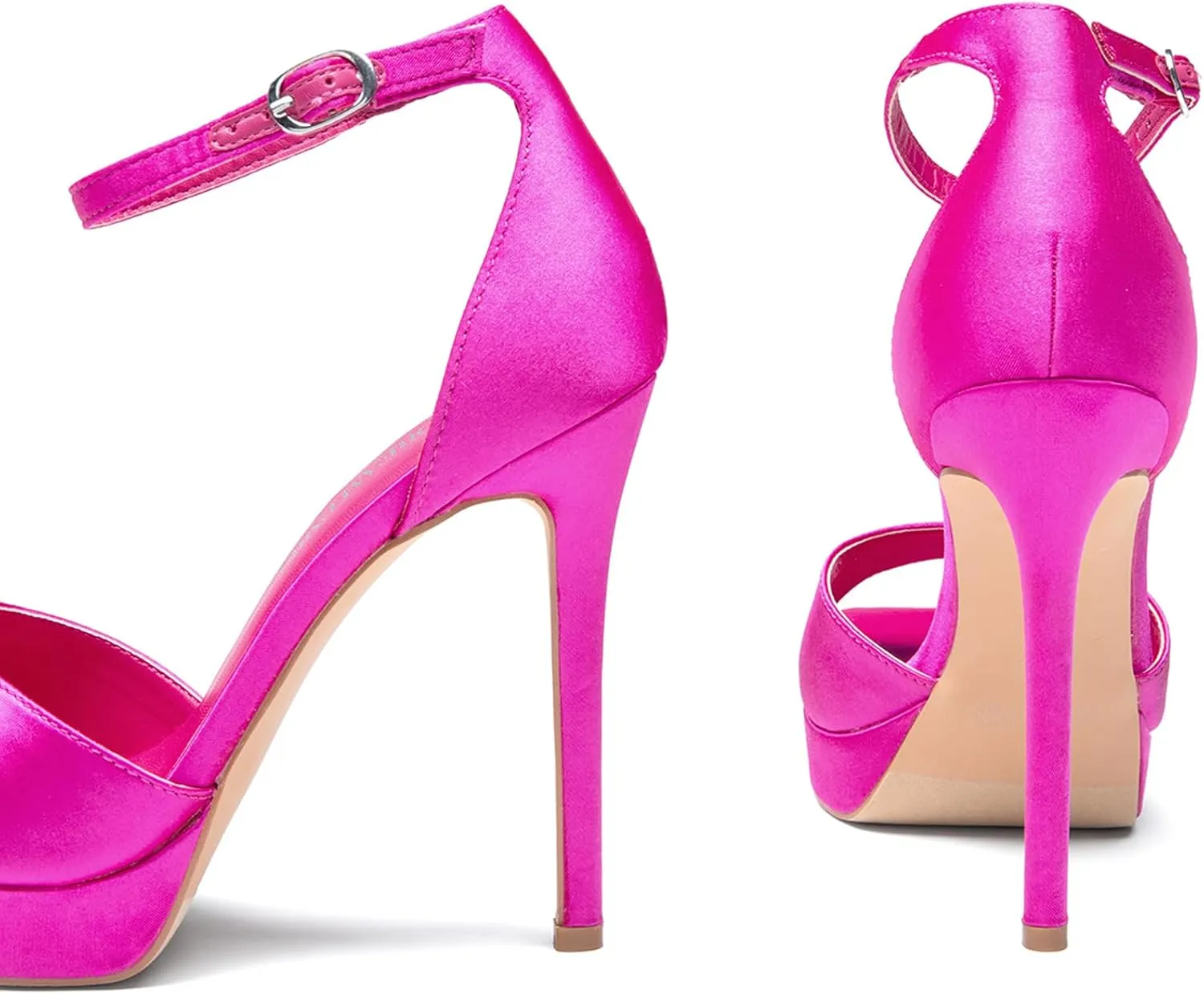 DREAM PAIRS Women's Stiletto High Heels Platform Ankle Strap Square Open Toe Dress Sexy Sandals