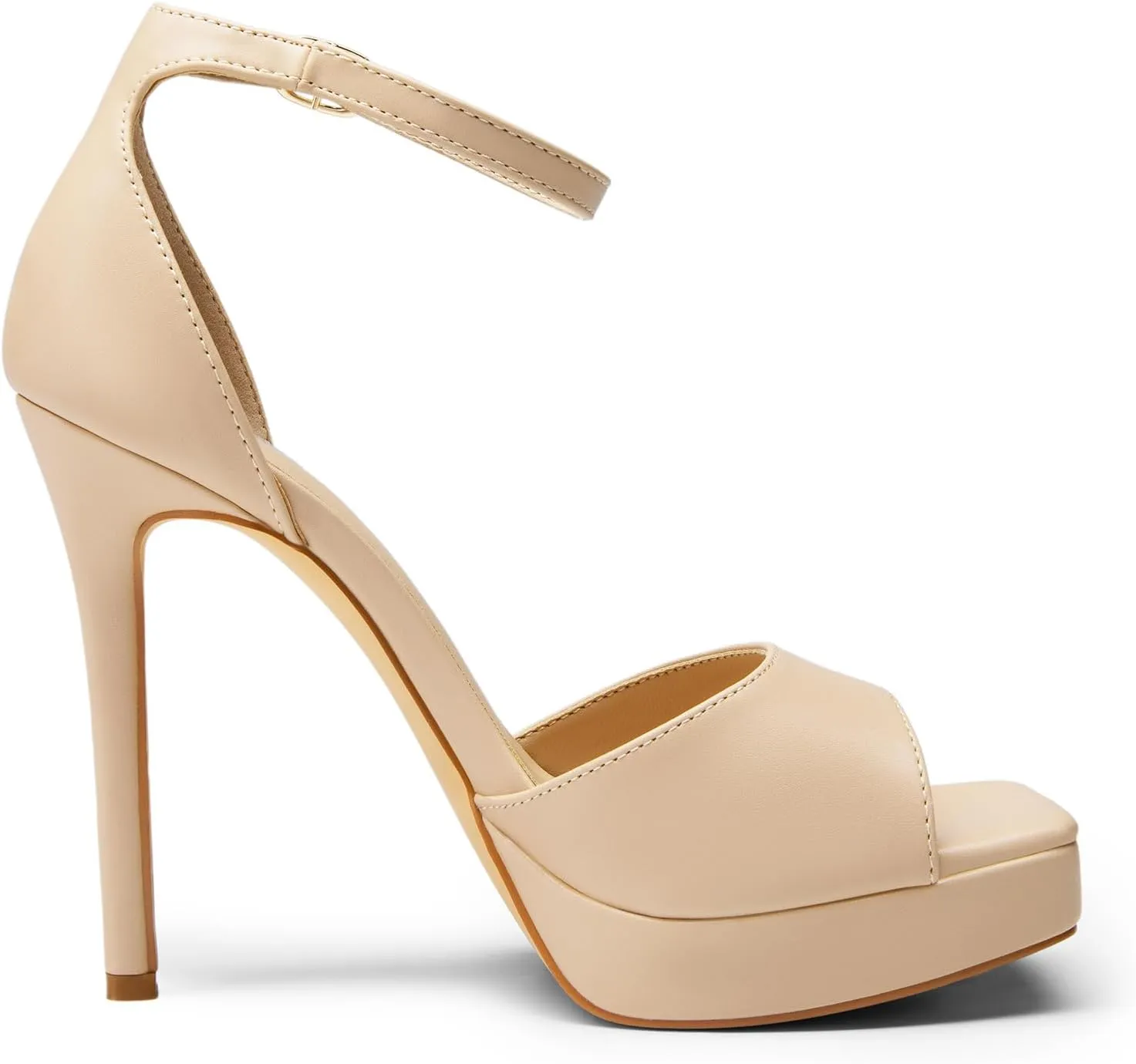 DREAM PAIRS Women's Stiletto High Heels Platform Ankle Strap Square Open Toe Dress Sexy Sandals