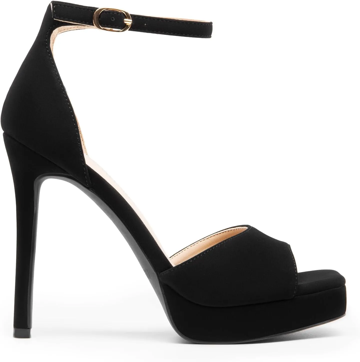 DREAM PAIRS Women's Stiletto High Heels Platform Ankle Strap Square Open Toe Dress Sexy Sandals