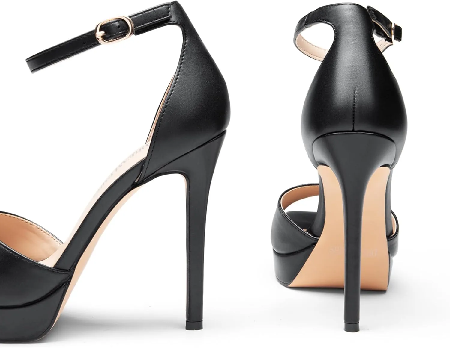 DREAM PAIRS Women's Stiletto High Heels Platform Ankle Strap Square Open Toe Dress Sexy Sandals