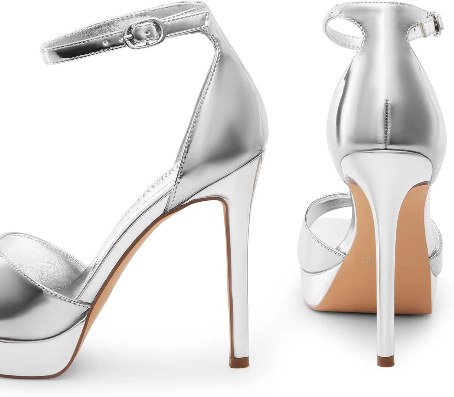 DREAM PAIRS Women's Stiletto High Heels Platform Ankle Strap Square Open Toe Dress Sexy Sandals