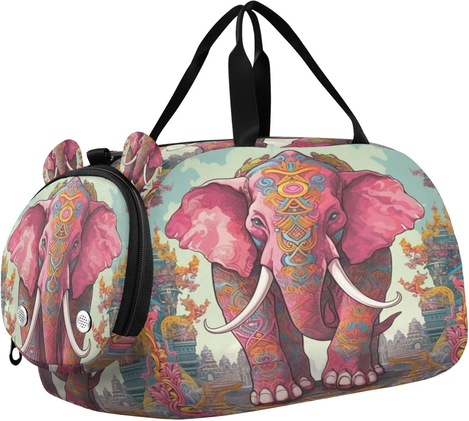 Elephant Youth Sports & Travel Duffle Bag with Shoe Compartment,Waterproof Gym Bag for Girls and Boys (Overnight Essentials Organizer)
