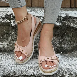 Espadrilles Wedges Heels for Women Closed Toe Sandals Women Comfortable Ankle Strap Platform Sandals Cute Slingback Wedge Sandals Summer Dressy Wide Width Low Heel Sandals Casual ﻿