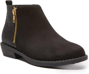 FabKids Girls Ankle Boots Short Booties Side Zipper Riding Boot Low Heels Dress Boot Shoes for Kids