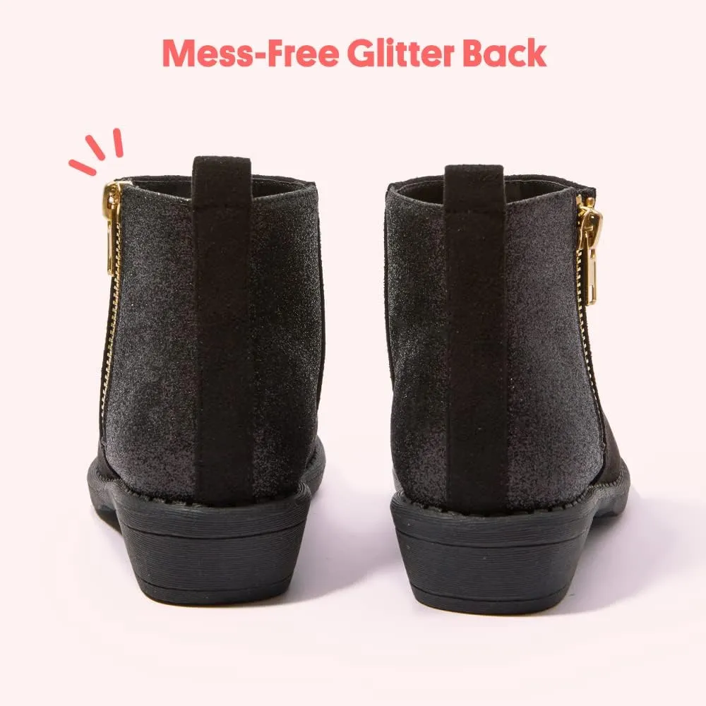 FabKids Girls Ankle Boots Short Booties Side Zipper Riding Boot Low Heels Dress Boot Shoes for Kids