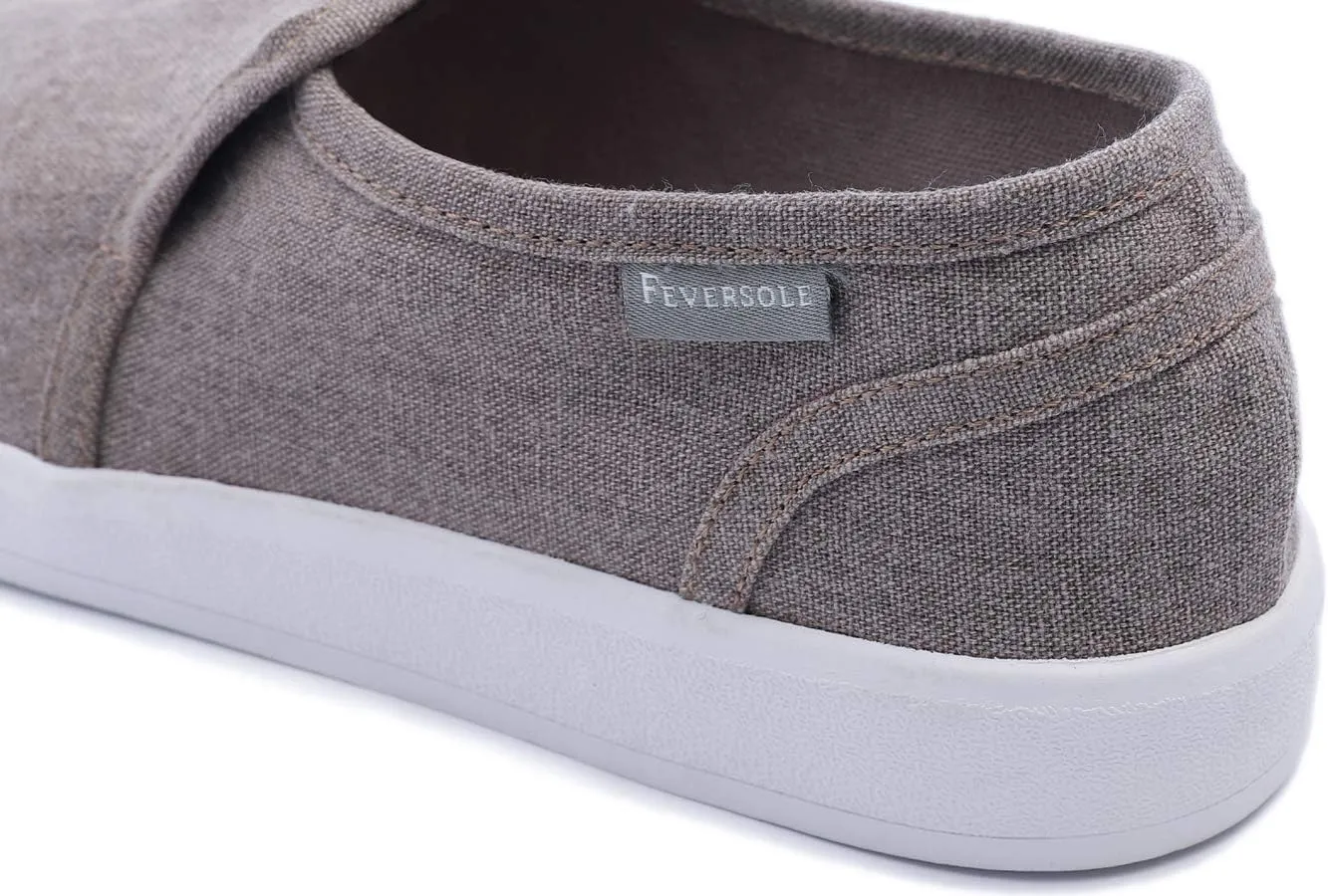 FEVERSOLE Comfort Women's Slip-On Lightweight Walking Shoes Casual Outfits Canvas Breathable Soft Loafers
