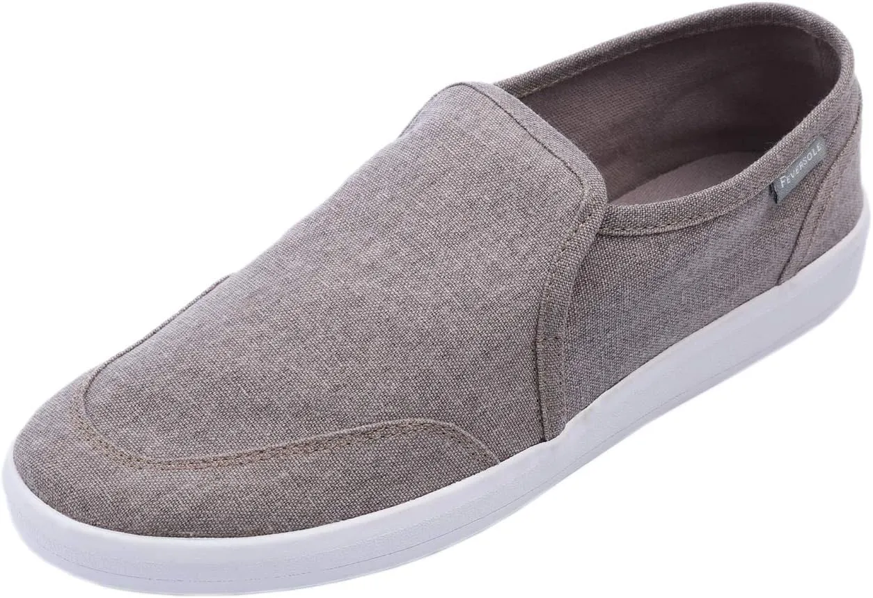 FEVERSOLE Comfort Women's Slip-On Lightweight Walking Shoes Casual Outfits Canvas Breathable Soft Loafers