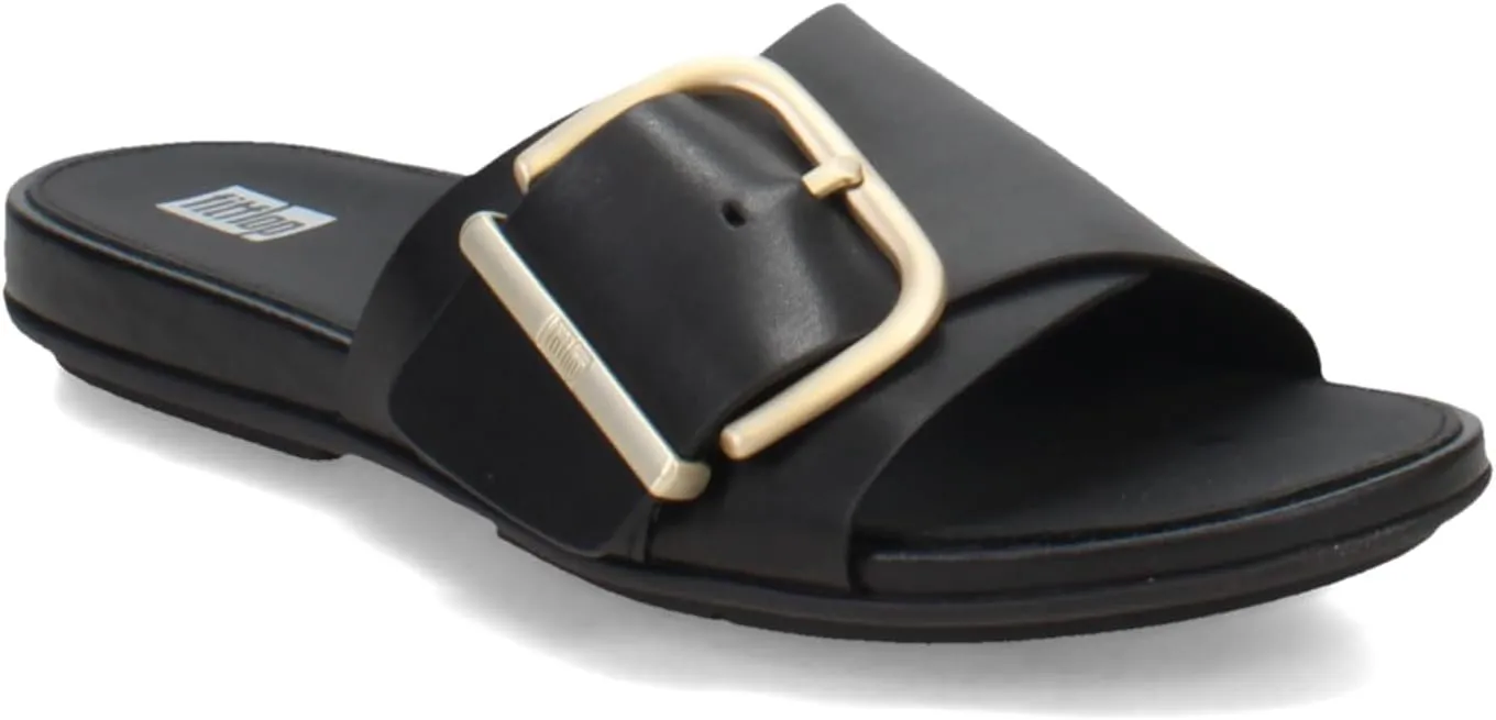 FitFlop Women's Gracie Maxi-Buckle Leather Slides Wedge Sandal
