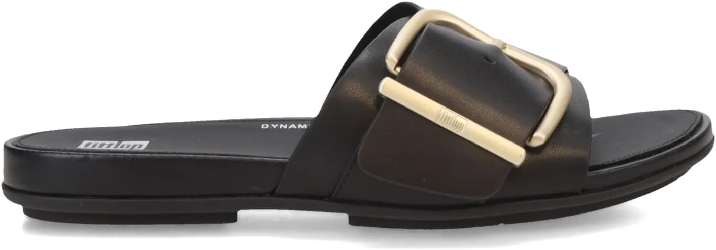 FitFlop Women's Gracie Maxi-Buckle Leather Slides Wedge Sandal