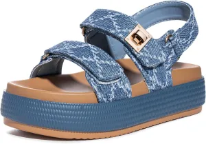 FITORY Women Platform Sandals Comfortable Open Toe Beach Shoes with Adjustable Buckle Straps for Summer Size 6-11