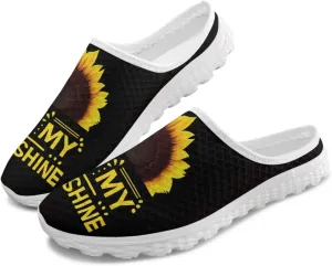 Floral Mule Shoes for Women Slip on Breathable Loafers Low Top Garden Clogs for Travel Vacation Shopping