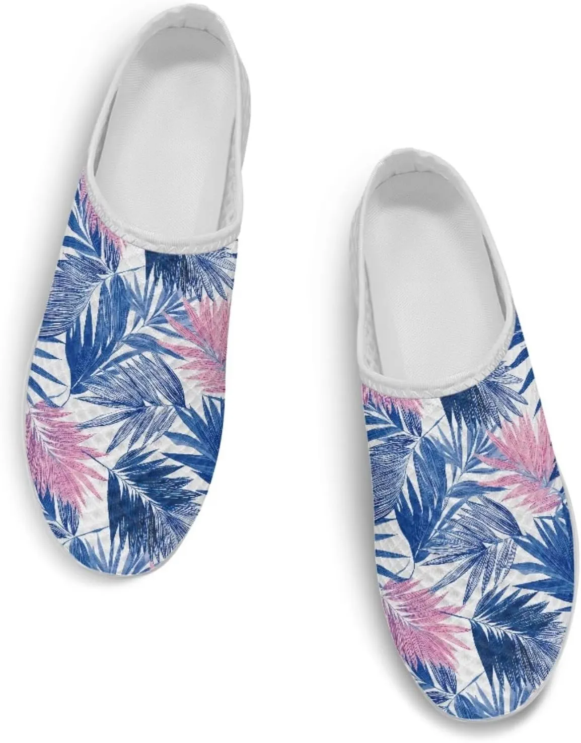 Flower Print Womens Garden Shoes Casual Flats Mules Sneaker Classic Work Loafers with Arch Support US 6-13.5