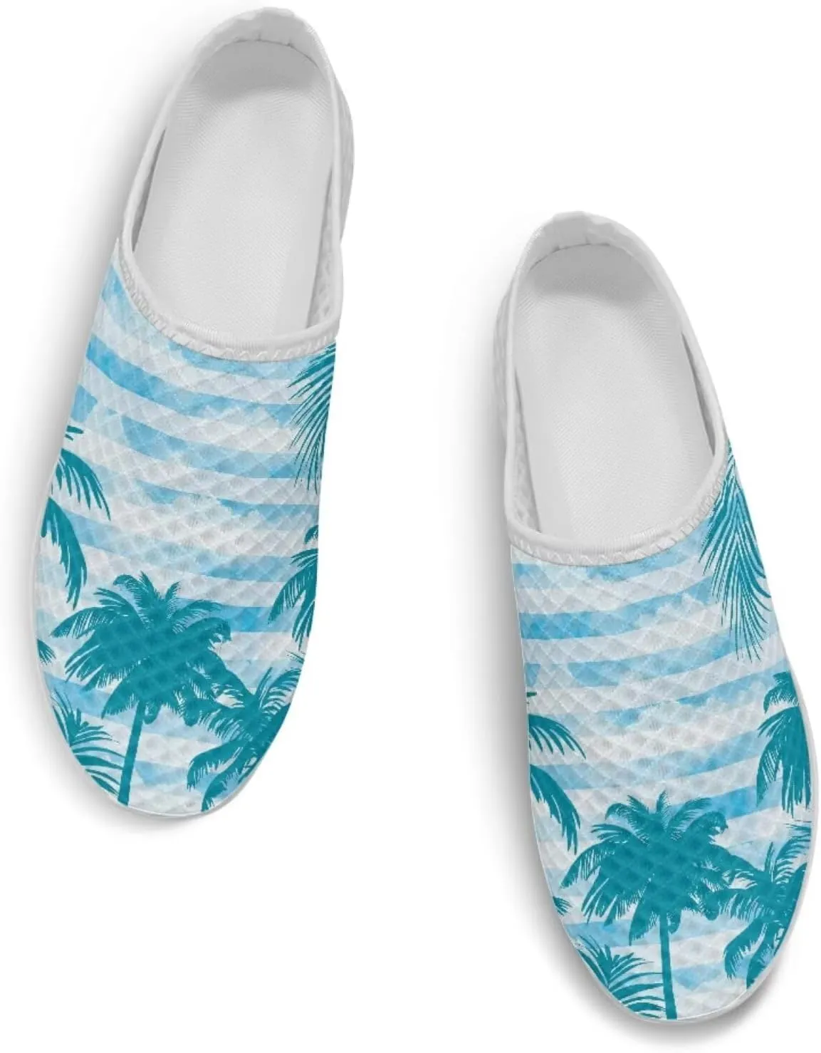 Flower Print Womens Garden Shoes Casual Flats Mules Sneaker Classic Work Loafers with Arch Support US 6-13.5
