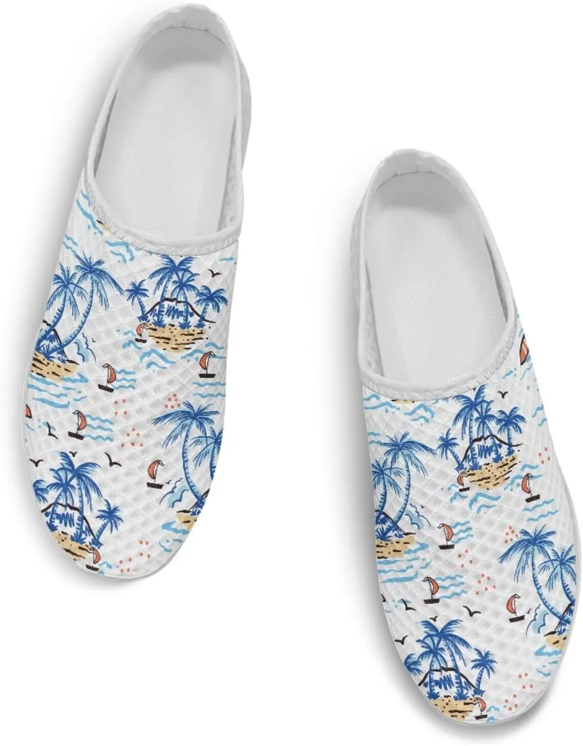Flower Print Womens Garden Shoes Casual Flats Mules Sneaker Classic Work Loafers with Arch Support US 6-13.5