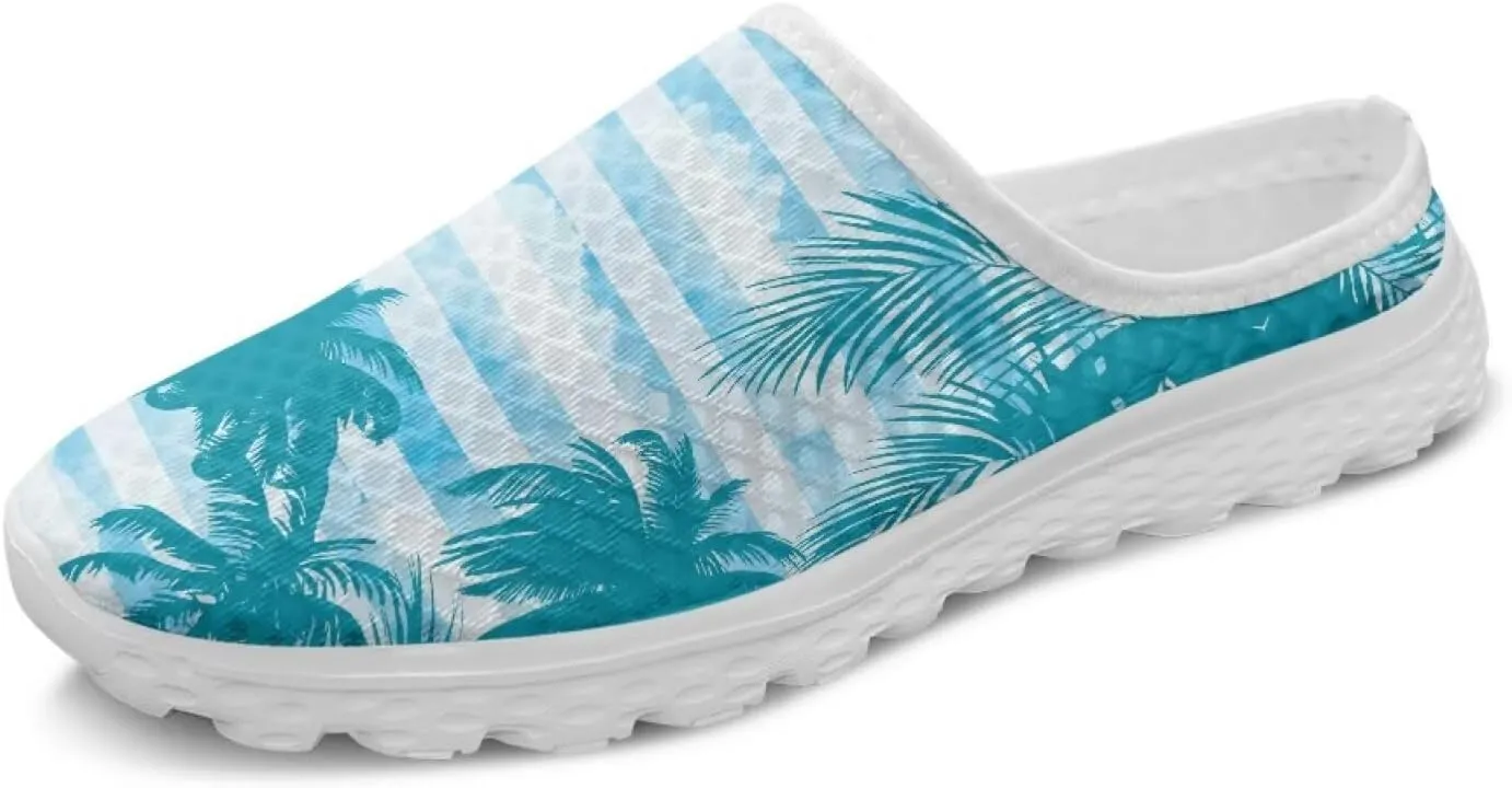 Flower Print Womens Garden Shoes Casual Flats Mules Sneaker Classic Work Loafers with Arch Support US 6-13.5