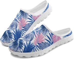 Flower Print Womens Garden Shoes Casual Flats Mules Sneaker Classic Work Loafers with Arch Support US 6-13.5