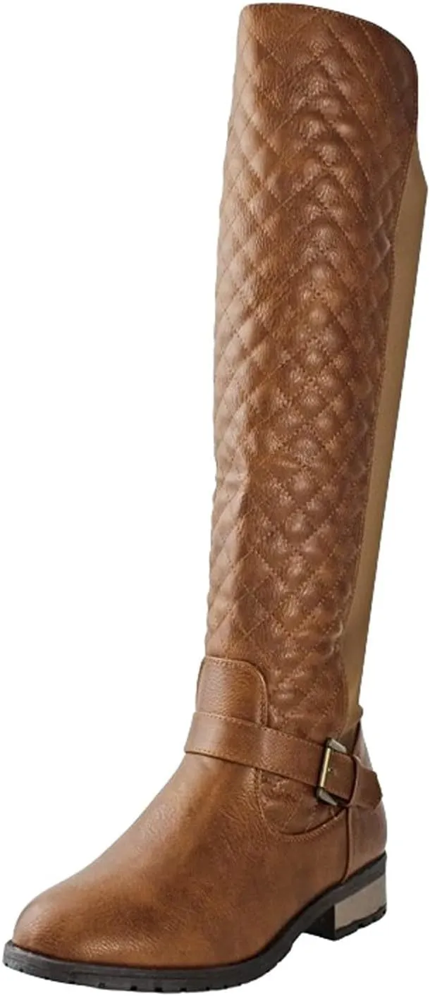 Forever Link Women's Knee High Quilted Riding Fashion Boots