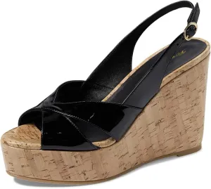 FOWT Women Cork Wedge High Heel Sandals Round Peep Toe Platform Slingbacks Slip on Summer Shoes Size 4-16 US
