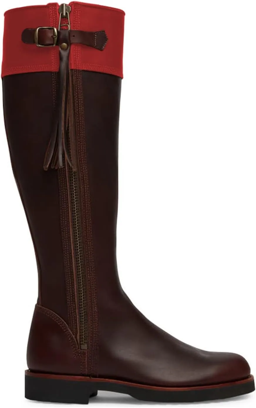 FOWT Women Cowboy Knee High Boots Low Chunky Heel Fringed Knee Boots Round Toe Side Zipper Buckle Boots, Tassel Western Riding Boots Casual or Dress up, Size 4-16