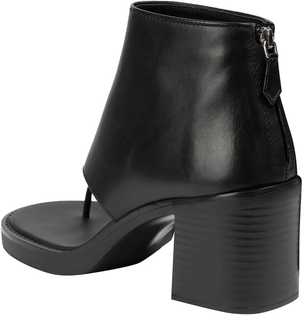 FOWT Women Platform Split Toe Sandals Chunky Block Mid Heel Booties Back Zipper Fashion Shoes Size 4-16 US
