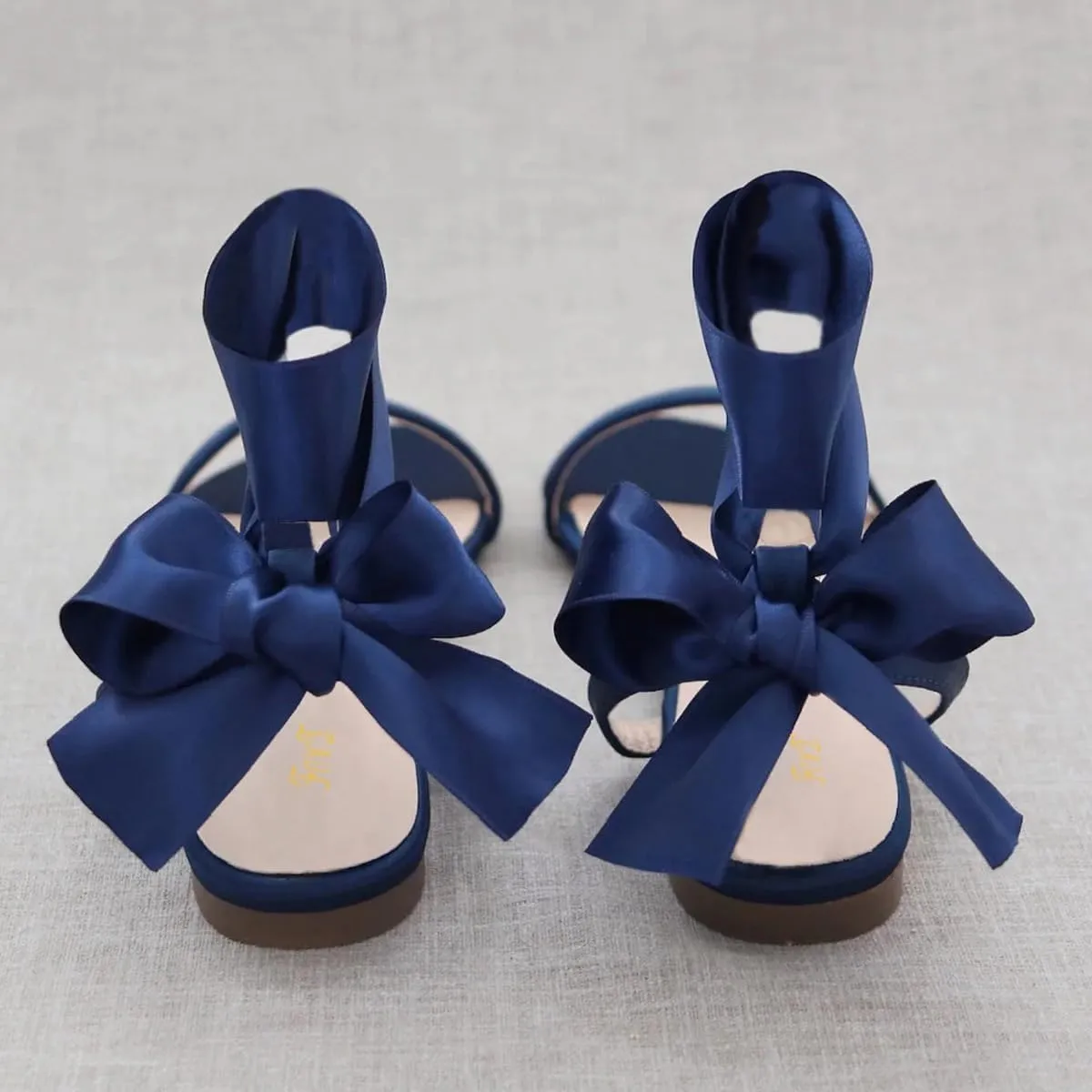 FOWT Women Round Open Toe Sandals Lace up Bow Flats Elegant Wedding Daily Formal Dressy Shoes Size 4-16 US