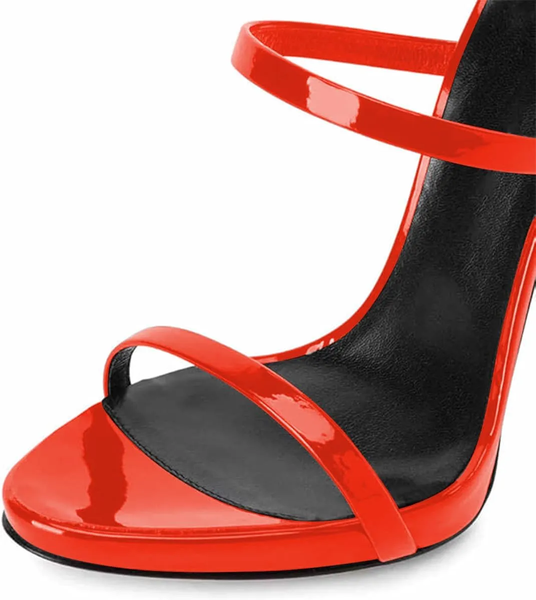 FOWT Women Sexy Open Toe Thin High Heel Two Straps Mules Slip on Slingback Party Prom Evening Dance Shoes Size 4-16 US