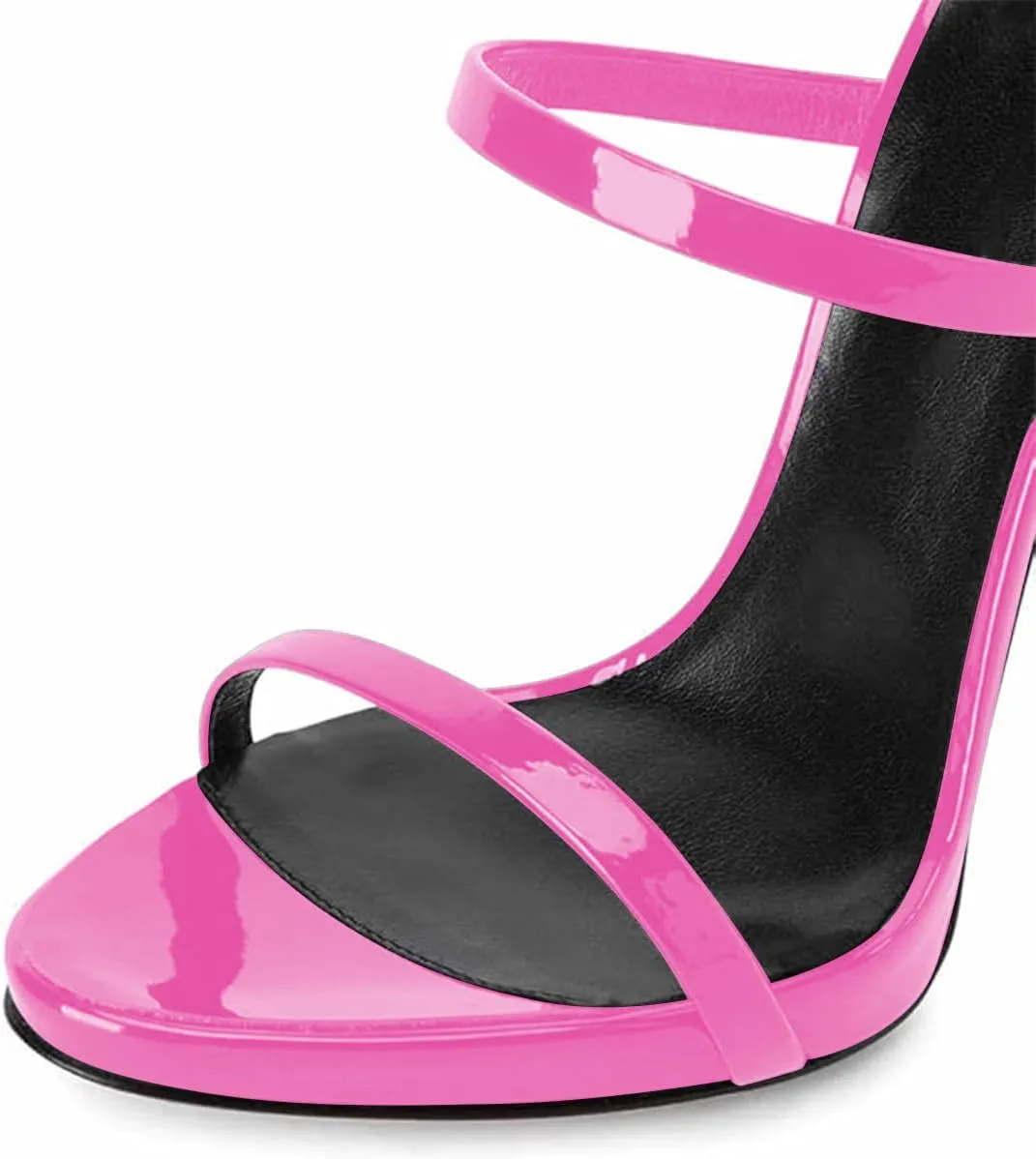 FOWT Women Sexy Open Toe Thin High Heel Two Straps Mules Slip on Slingback Party Prom Evening Dance Shoes Size 4-16 US