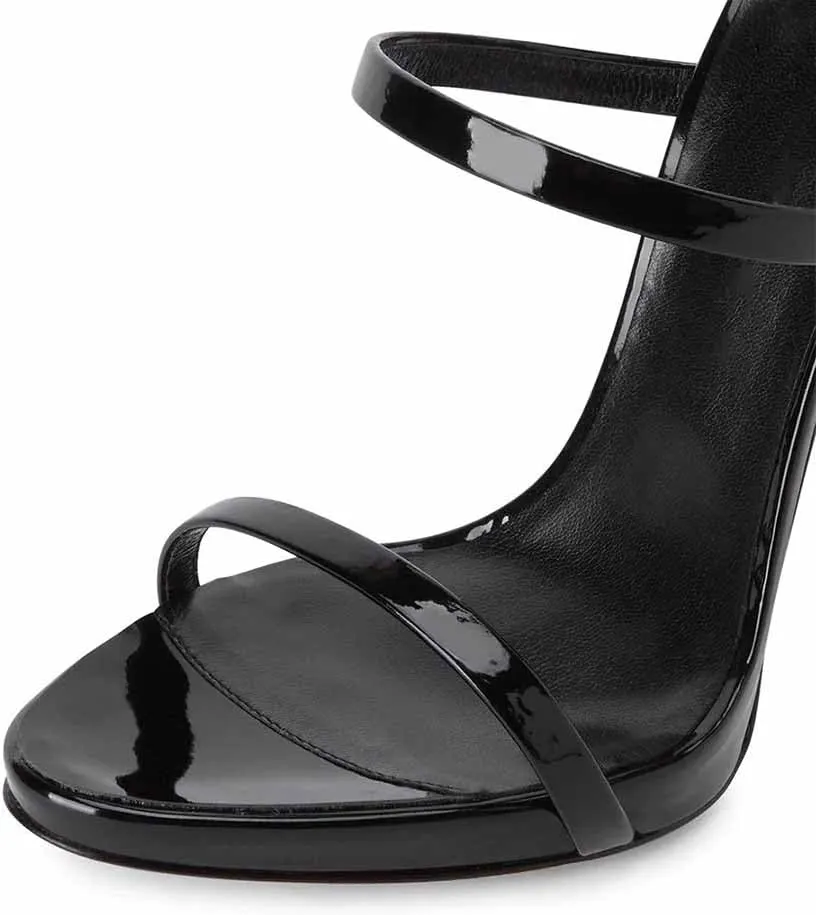 FOWT Women Sexy Open Toe Thin High Heel Two Straps Mules Slip on Slingback Party Prom Evening Dance Shoes Size 4-16 US
