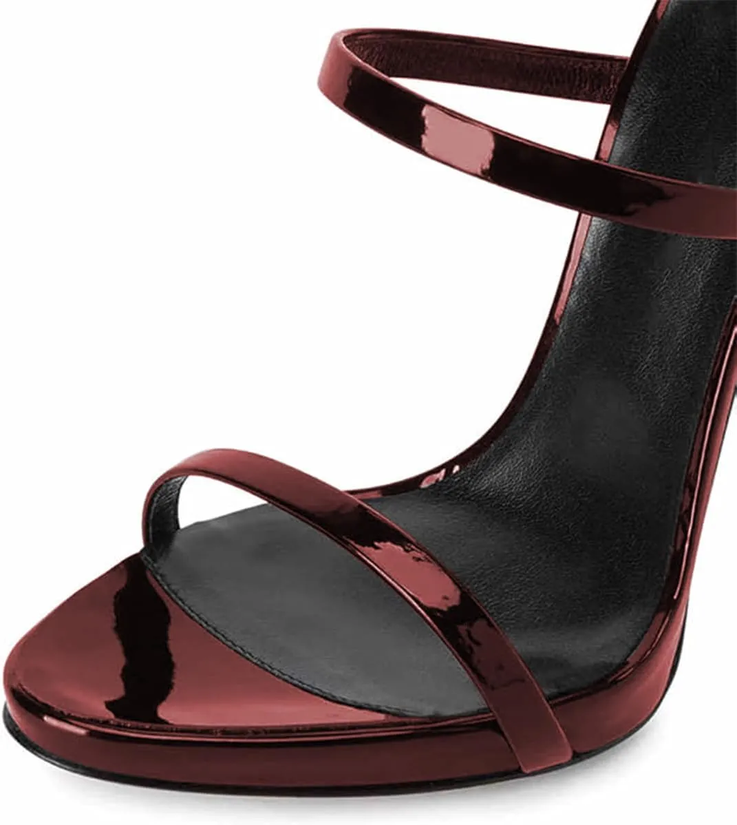 FOWT Women Sexy Open Toe Thin High Heel Two Straps Mules Slip on Slingback Party Prom Evening Dance Shoes Size 4-16 US