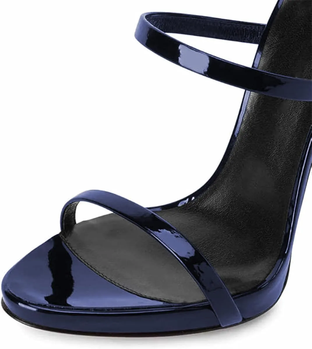 FOWT Women Sexy Open Toe Thin High Heel Two Straps Mules Slip on Slingback Party Prom Evening Dance Shoes Size 4-16 US
