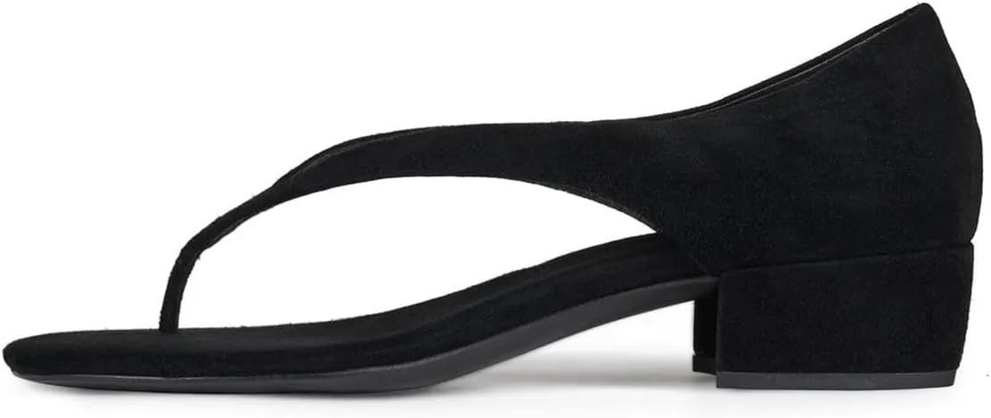 FOWT Women Split Toe Sandals Slip on Chunky Block Low Heels Fashion Casual Street Daily Shoes Size 4-16 US