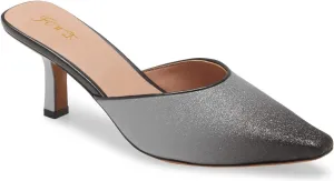 FOWT Women’s Low Kitten Heel Mules Pointed Cap Toe Pumps Slingback Two Toned Slip-On Sandals Backless Burnished Faux Leather Gradient Color Slipper for Girls Vintage Classics Size 4-16 US