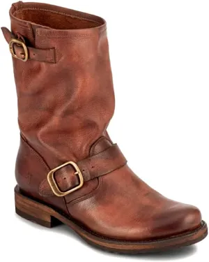 Frye Veronica Short Boots for Women Made from Full-Grain Leather with Antique Metal Hardware, Goodyear Welt Construction, and Rubber Lug Soles – 6 ¾” Shaft Height
