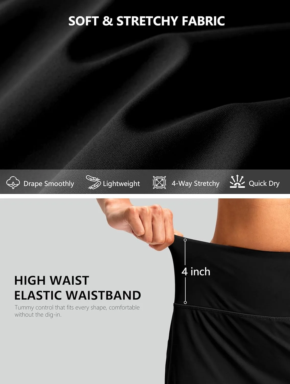 G Gradual Skorts for Woman Golf Skirt High Waisted with 2 Inner Pockets Built-in Shorts Stretchy for Tennis Summer Casual