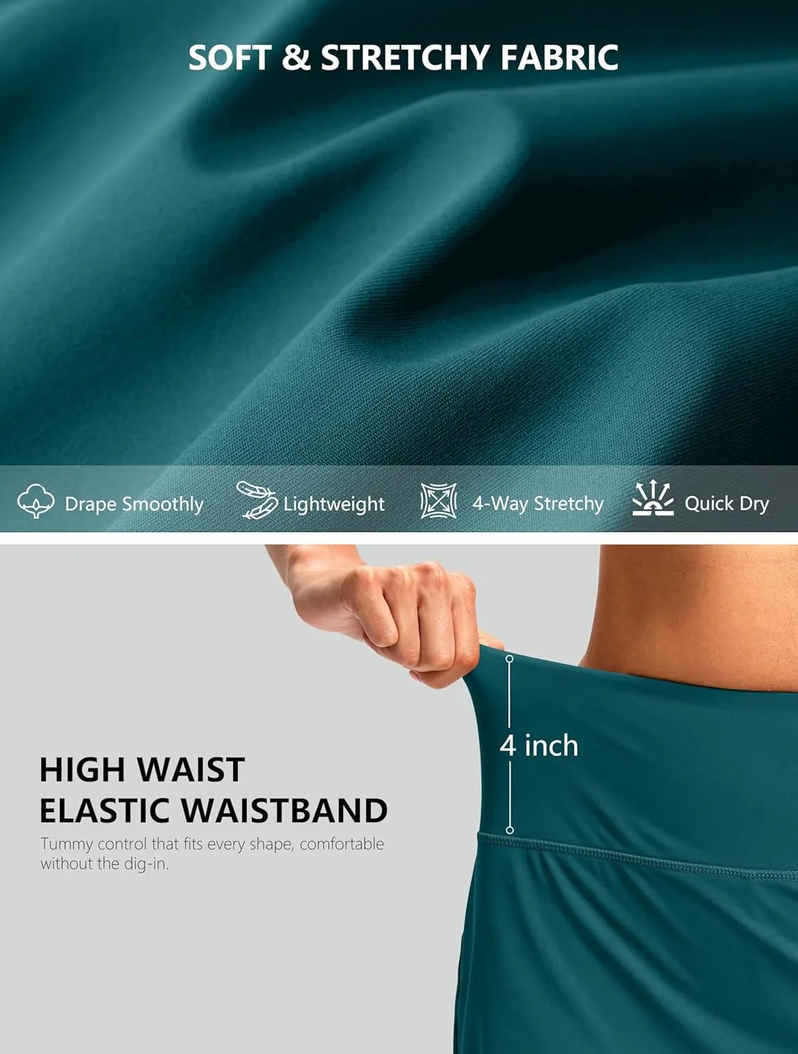 G Gradual Skorts for Woman Golf Skirt High Waisted with 2 Inner Pockets Built-in Shorts Stretchy for Tennis Summer Casual