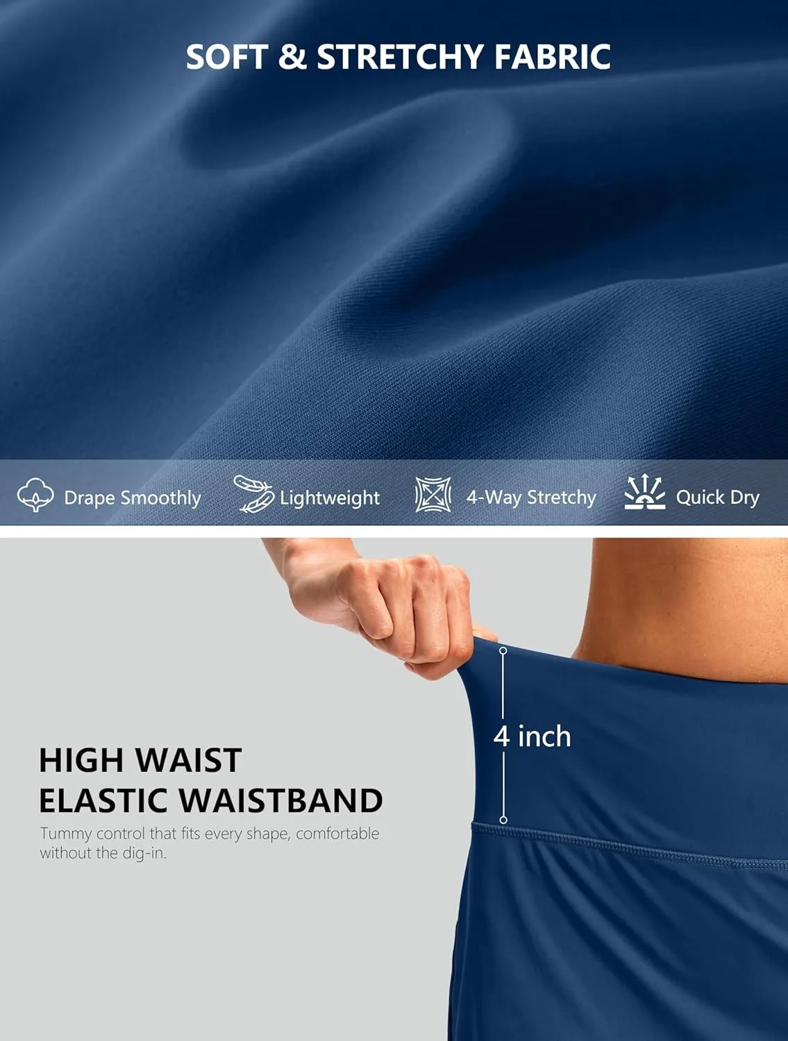 G Gradual Skorts for Woman Golf Skirt High Waisted with 2 Inner Pockets Built-in Shorts Stretchy for Tennis Summer Casual