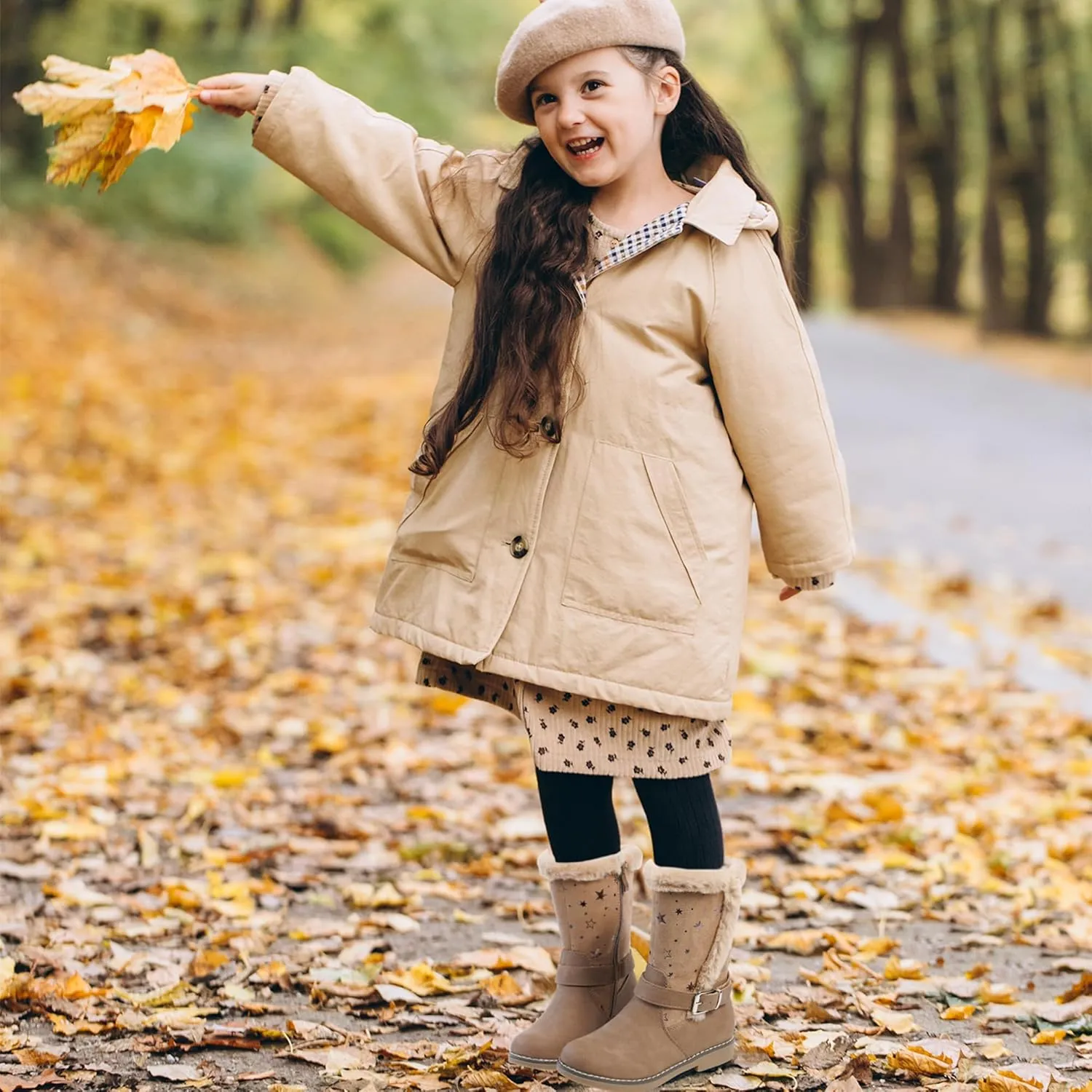 Girls Winter Boots Kids Cowgirl Boots Girl Combat Knee High Boot Girls Dress Shoes