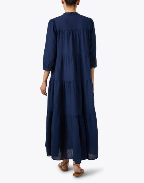 Giselle Navy Cotton Gauze Dress