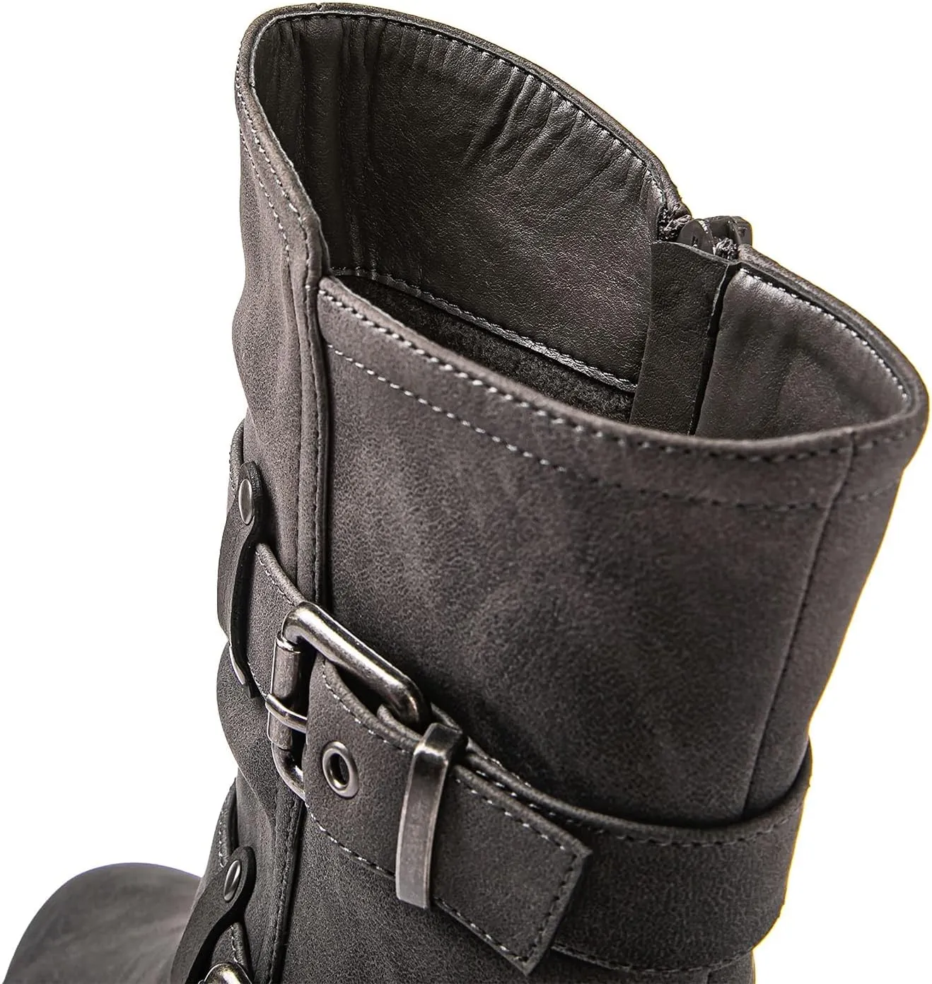 GLOBALWIN Fashion Ankle Boots For Women Women's Biker Boots Low Heel Motorcycle Boots