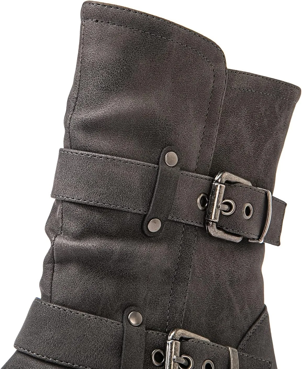 GLOBALWIN Fashion Ankle Boots For Women Women's Biker Boots Low Heel Motorcycle Boots