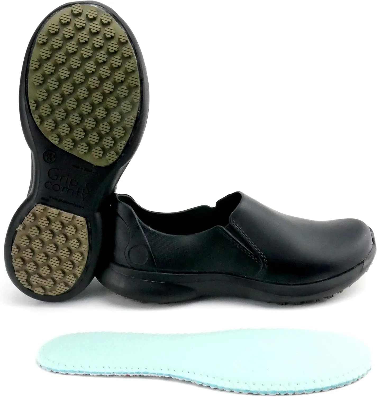 GRIP&COMFY Waterproof Shoes for Women - Slip on - Comfortable Non Slip Walking Rain Shoes - Soft Thermoplastic Rubber Sneakers - Garden Nurses Chefs All Weather Lightweight