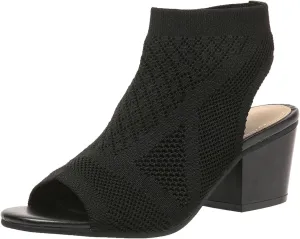 GUNIYIFS Women's Chunky Block High Heels Sandals Knit Pointed Toe Peep Toe Heeled Shoes Summer Dress Stacked Heeled Sandals