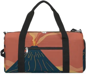 Gym Bag for Men Travel Duffle Bag Volcanic Pattern Tote Bag Weekender Duffel Bag Weekender Bag for Sports