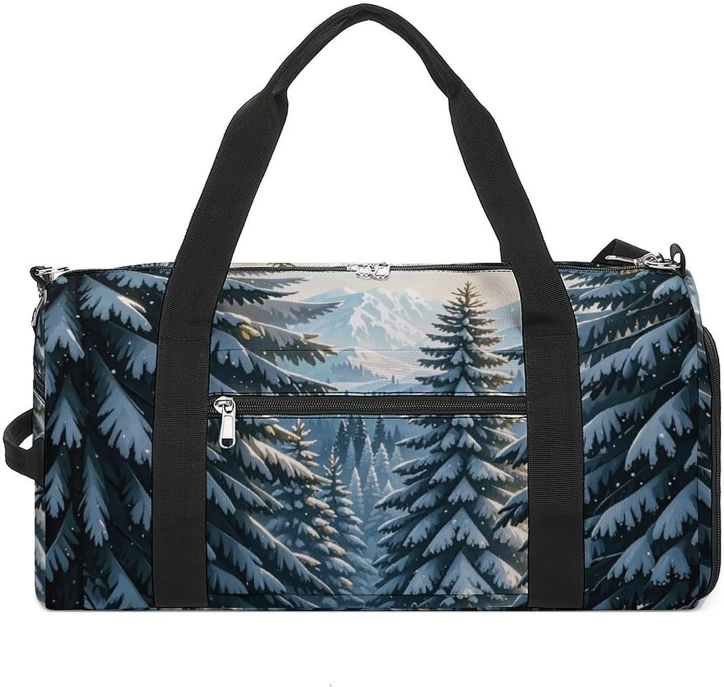 Gym Bag for Men Women Travel Duffle Bag Pine Needle Tree Winter Carry On Weekender Bag with Shoe Compartment