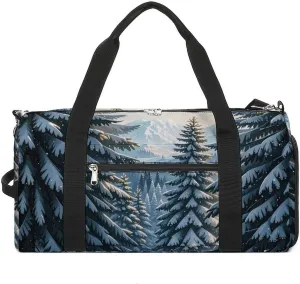 Gym Bag for Men Women Travel Duffle Bag Pine Needle Tree Winter Carry On Weekender Bag with Shoe Compartment