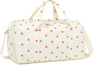 Gym Bag Sports Duffle Bag with Wet Pocket Weekender Overnight Bag with Waterproof Shoe Pouch and Air Hole for Girls Kids Women Travel Foldable Bag