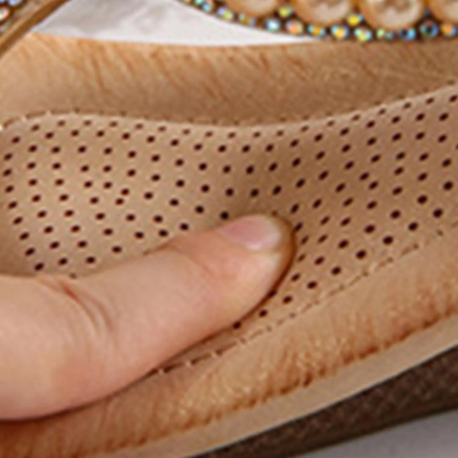 Hbeylia Platform Wedge Sandals for Women,Ladies Fashion Summer Boho Rhinestones Crystal Gladiator Open Toe Ethnic Low Heel Sandals Roman Lightweight Outdoor Sandals